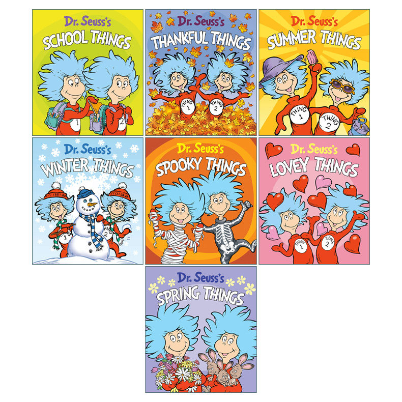 英文原版 Dr. Seuss's Things 苏斯博士的东西系列7册 儿童英语启蒙早教纸板书 撕不烂 低幼适龄版图画书 帽子里的猫主角 英文版