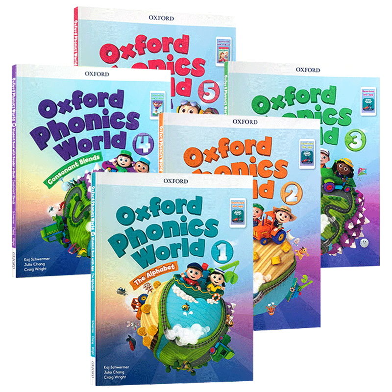 原版 Oxford Phonics World 12345级别 牛津phonics自然拼读教材 英文原版 少儿英语启蒙教材 学生课本APP OPW零基础A到Z字母发音