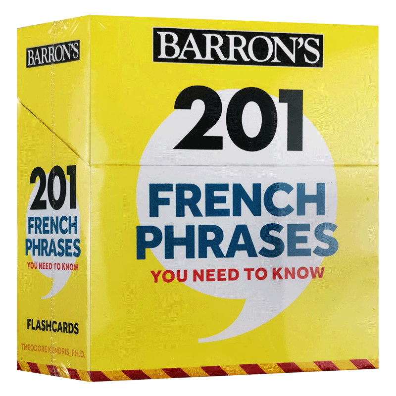 巴朗201个你需要知道的法语短语 词汇卡 英文原版 201 French Phrases You Need to Know Flashcards 英文版进口原版英语书籍
