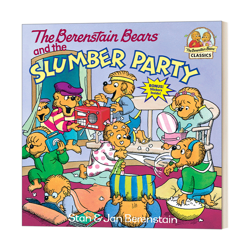 英文原版绘本 The Berenstain Bears and the Slumber Party贝贝熊与睡衣派对儿童英语启蒙认知亲子绘本英文版进口英语原版书-图0