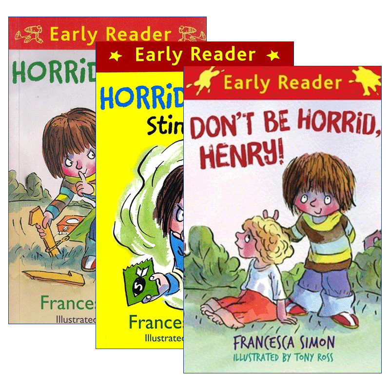 英文原版 Horrid Henry 淘气包亨利3册 儿童章节桥梁书 亨利别那么怕 亨利的假期/臭弹 英文版 进口英语原版书籍