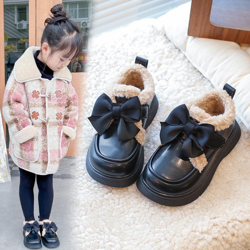 英国next sara女童皮鞋2025冬季新款儿童二棉豆豆鞋公主加绒棉鞋,淘宝优惠券,粉丝福利购,淘宝优惠卷