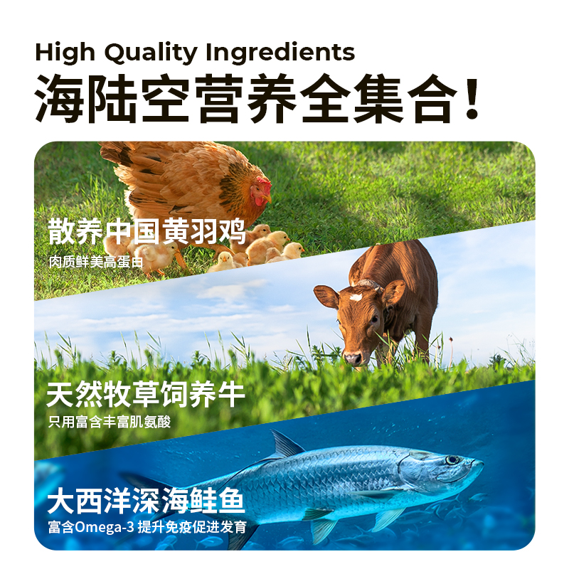 肉垫rodin冻干六拼猫粮MIX43全价成猫无谷鸡肉猫粮冻干猫粮
