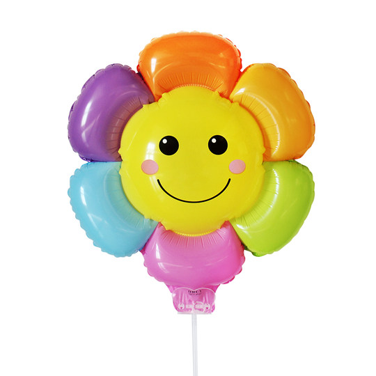 网红太阳花笑脸花朵气球雏菊儿童手拿带杆生日摆摊地推小礼品批发