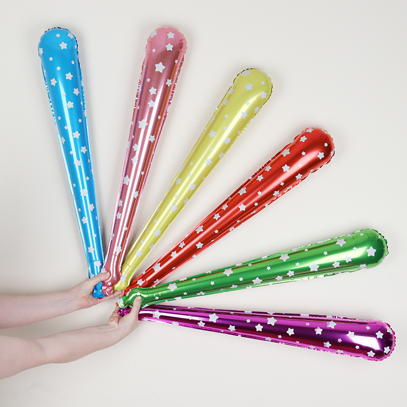 啦啦棒运动会气球手持打击棒加油棒超亮铝膜助威棒道具充气棒气球