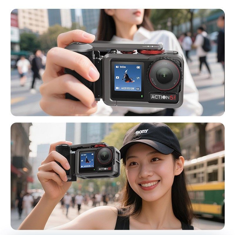 适用于大疆ACTION4/3/5PRO街拍手柄套装运动相机摄影兔笼配件保护,淘宝优惠券,粉丝福利购,淘宝优惠卷