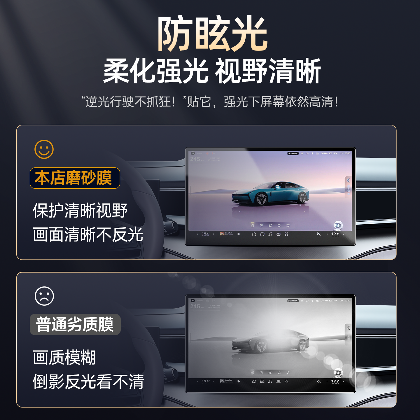 小鹏MONA屏幕M03钢化膜P7中控P7+贴膜G6加车内G9装饰X9配件G7用品