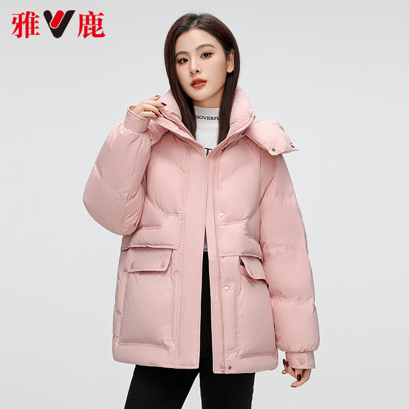 雅鹿官方旗舰店短款羽绒服女冬季2026新款小个子加厚保暖防寒外套 方套实拍商品图