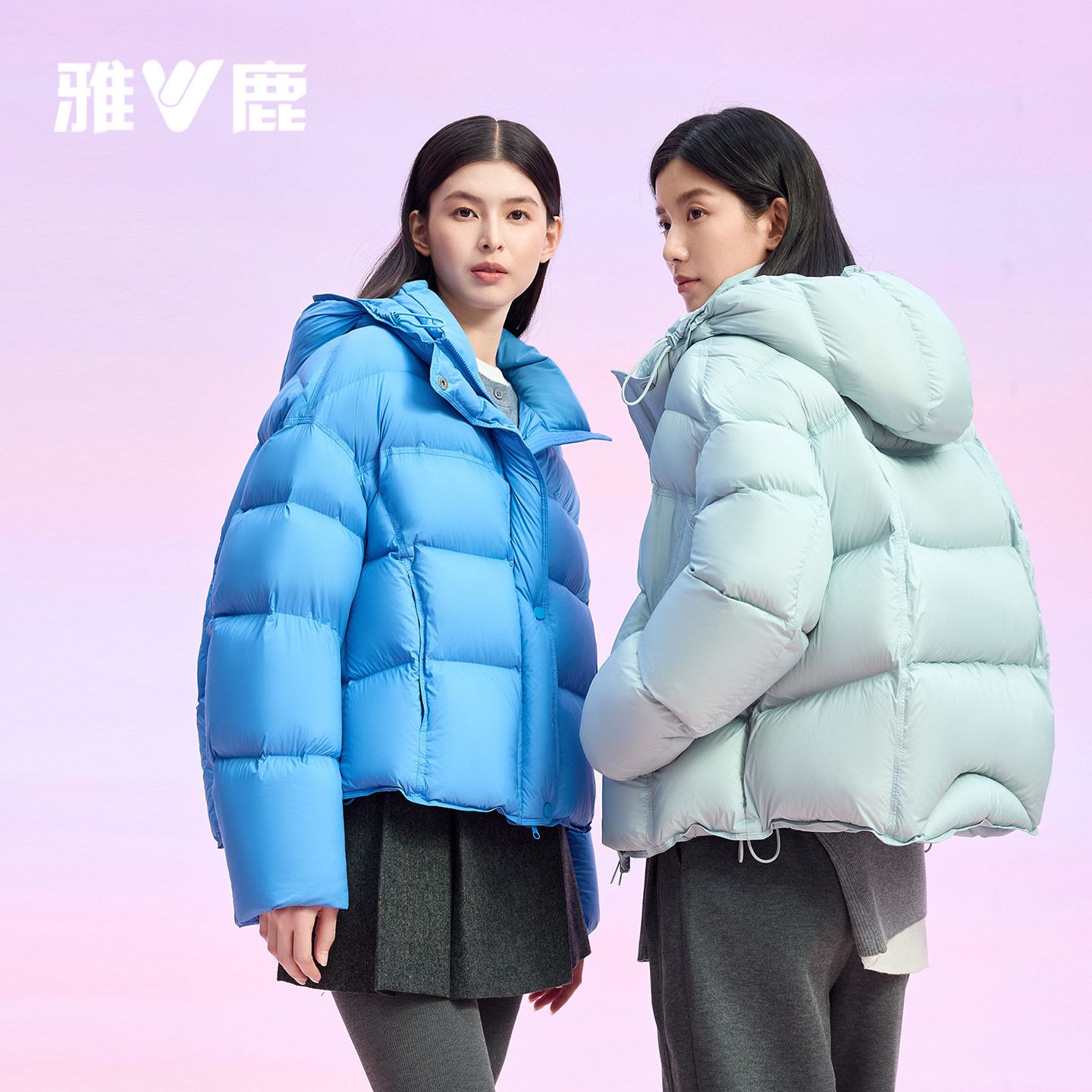 【李一桐同款】雅鹿鹅绒短款羽绒服女2026冬季新款小个子面包服