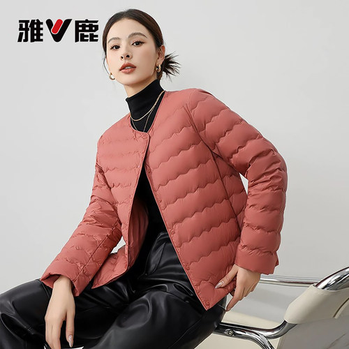 雅鹿轻薄款羽绒服内胆女款2026冬季新款短款内搭修身无领保暖外套 - 图2