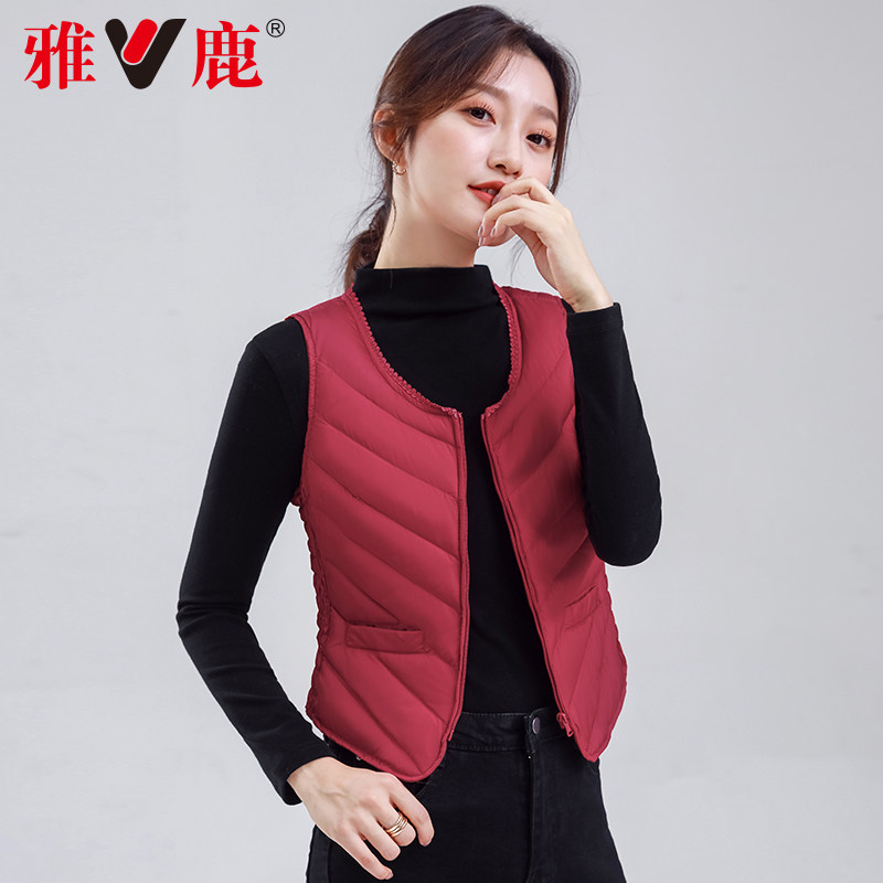 雅鹿羽绒女2021年新款冬内搭马甲 雅鹿服饰马夹