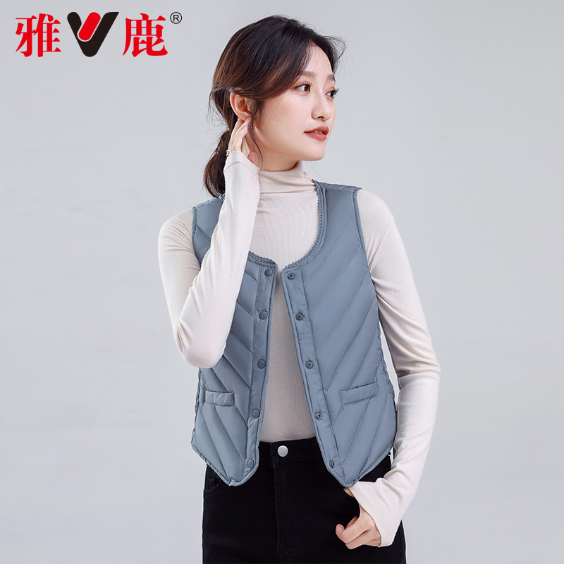 雅鹿羽绒马甲女 年新款冬内搭纯色短款常规马夹冬百搭网红背心 2021 雅鹿羽绒马甲女 年新款冬内搭纯色短款常规马夹冬百搭网红背心 2021