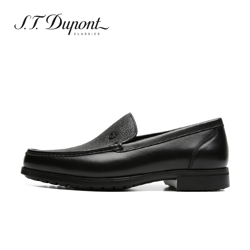 S.T. Dupont/都彭高端奢侈品豆豆鞋男真皮英伦风一脚蹬L33191849-图1