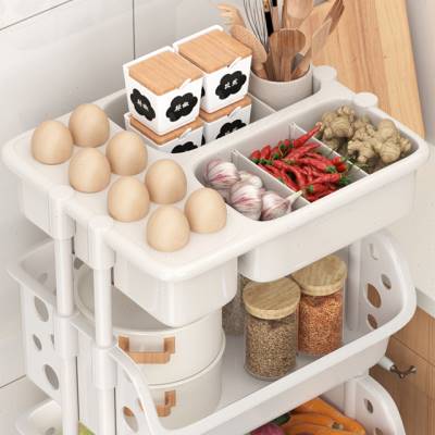 厨房置物架落地多层蔬菜篮收纳可移动小推车家用用品大全储物架子