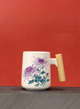 重阳节手绘马克杯彩绘