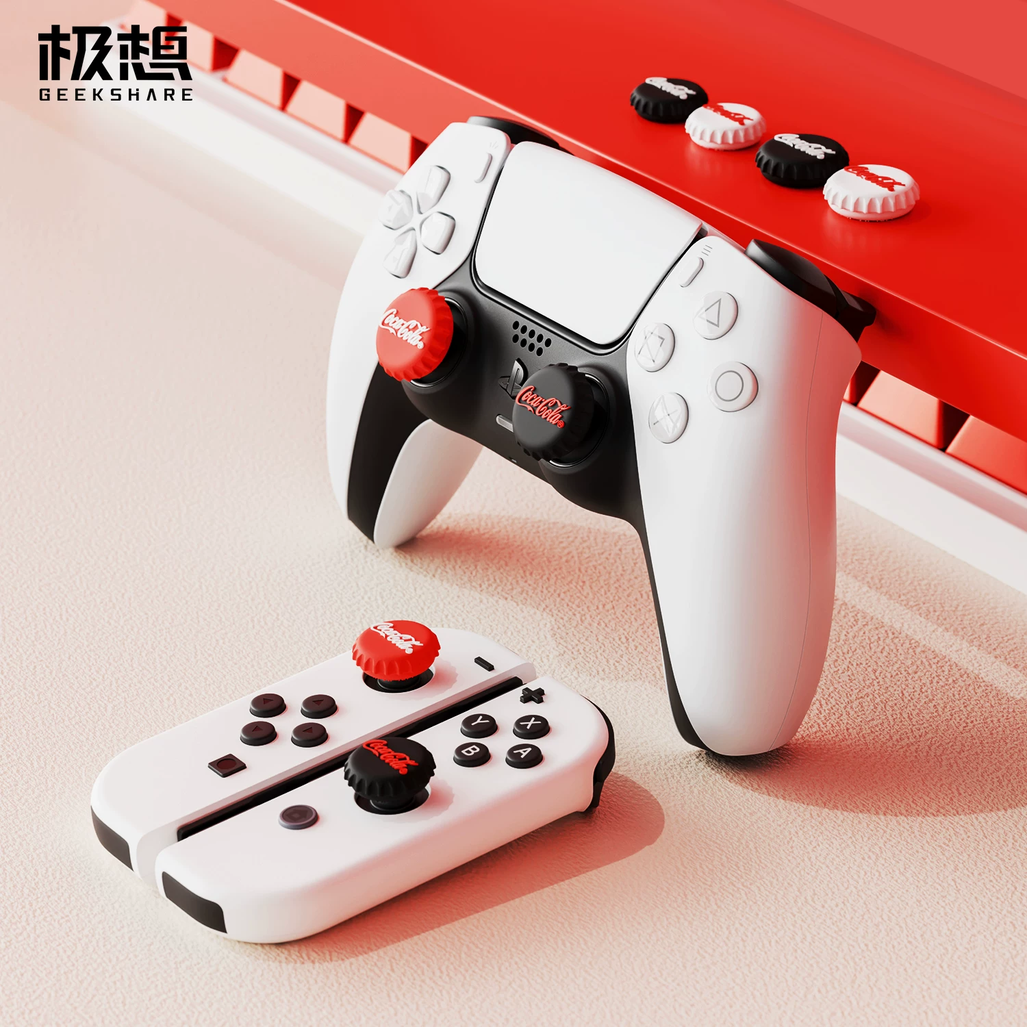 Хочу ручку-ручку головка подходит для switch2 поколения/PS5/PS4/NS Pro2/Xbox головка-грибок силиконовая защитная крышка креативная крышечка бутылки Coca-Cola совместимо с Beitong Feizhi сторонний производитель