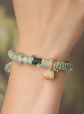 菩提棉线儿童手绳手工编织民族风男宝宝桂花手链女款礼物成品新款