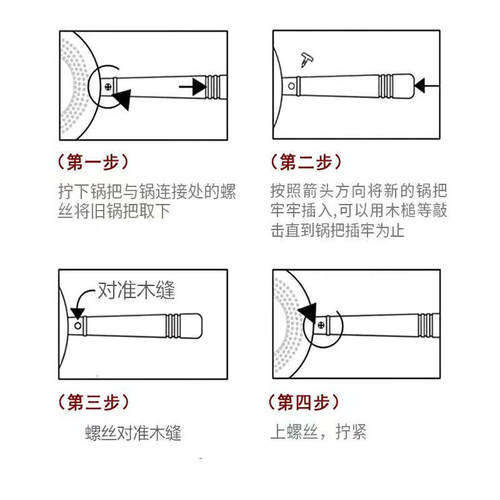 适合吉川日式奶锅单柄配件雪平锅木柄把手 实木榉木通用替换手柄 - 图2