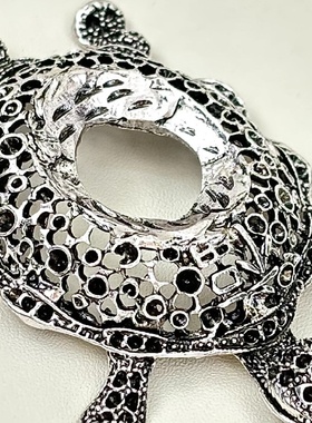 水晶球工艺品底座球托蛋雕托金属海龟复古做旧圆盘文玩龟雕摆件