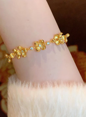 2025年小红书新款爆款可爱小众百搭高级桂花手链金灿灿气质