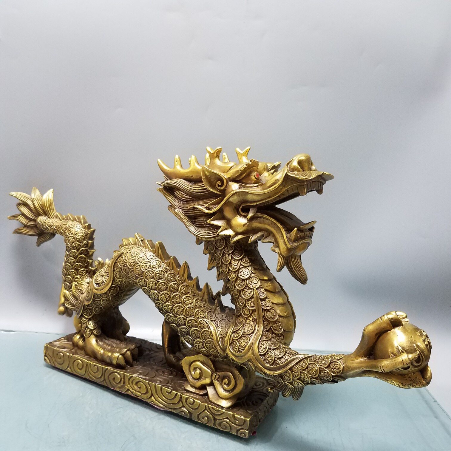 贺玉吉纯铜进宝龙家居客厅聚宝盆 贺玉吉摆件