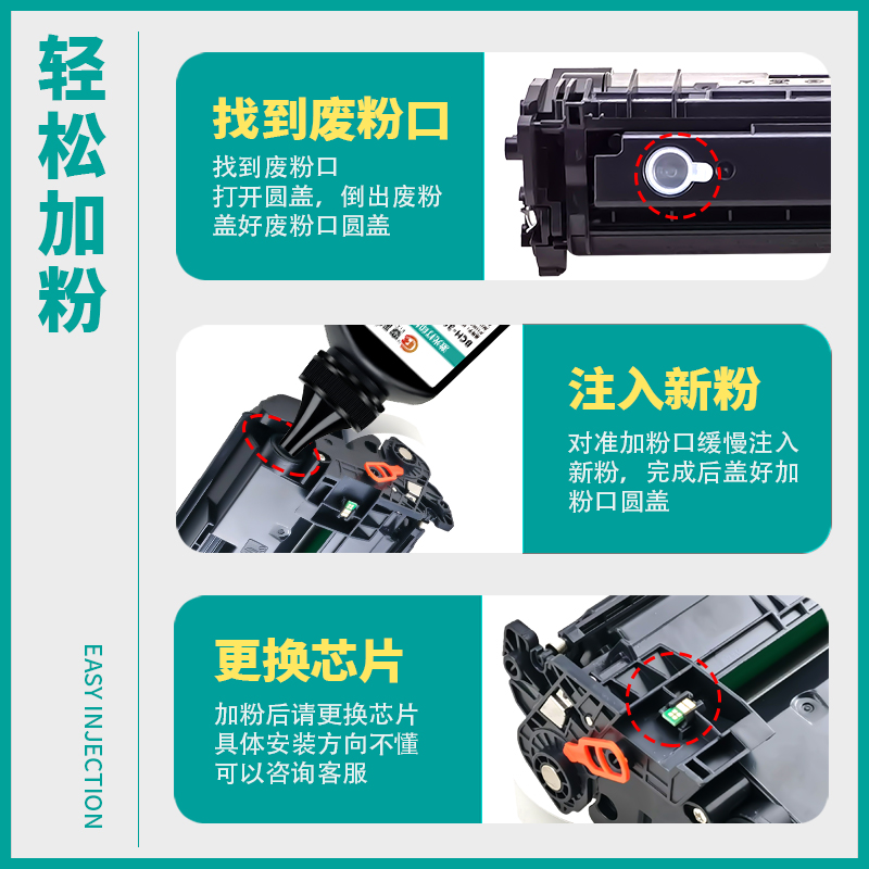 变彩适用惠普CF226A易加粉硒鼓 hp26a硒鼓 LaserJet Pro M402n M402D M402DW M402DN碳粉 M426DW M426fdn晒鼓 - 图3