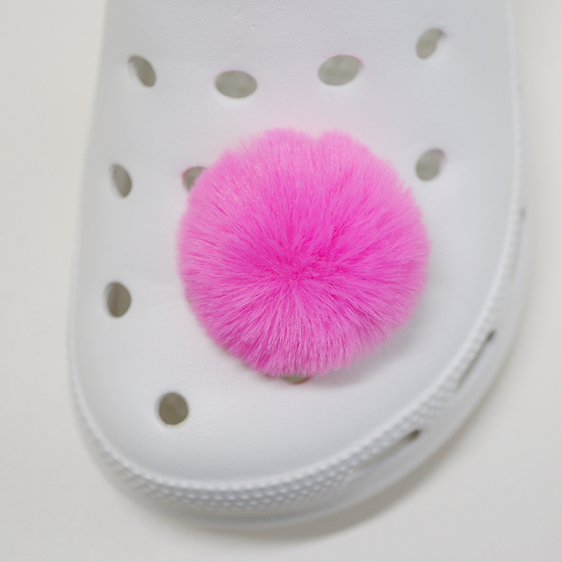 Mkop洞洞鞋配饰高级感鞋扣配件毛绒爱心毛球鞋花适配Crocs/Cross - 图1