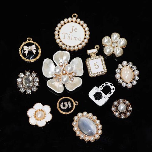 Mkop洞洞鞋配饰高级感鞋扣配件金属小香风鞋花适配Crocs/Cross - 图0