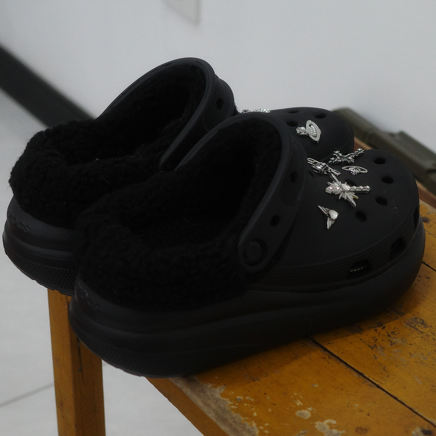 Mkop洞洞鞋毛绒内胆鞋套棉适配厨师鞋卡骆驰Crocs/Cross云朵泡芙 - 图0