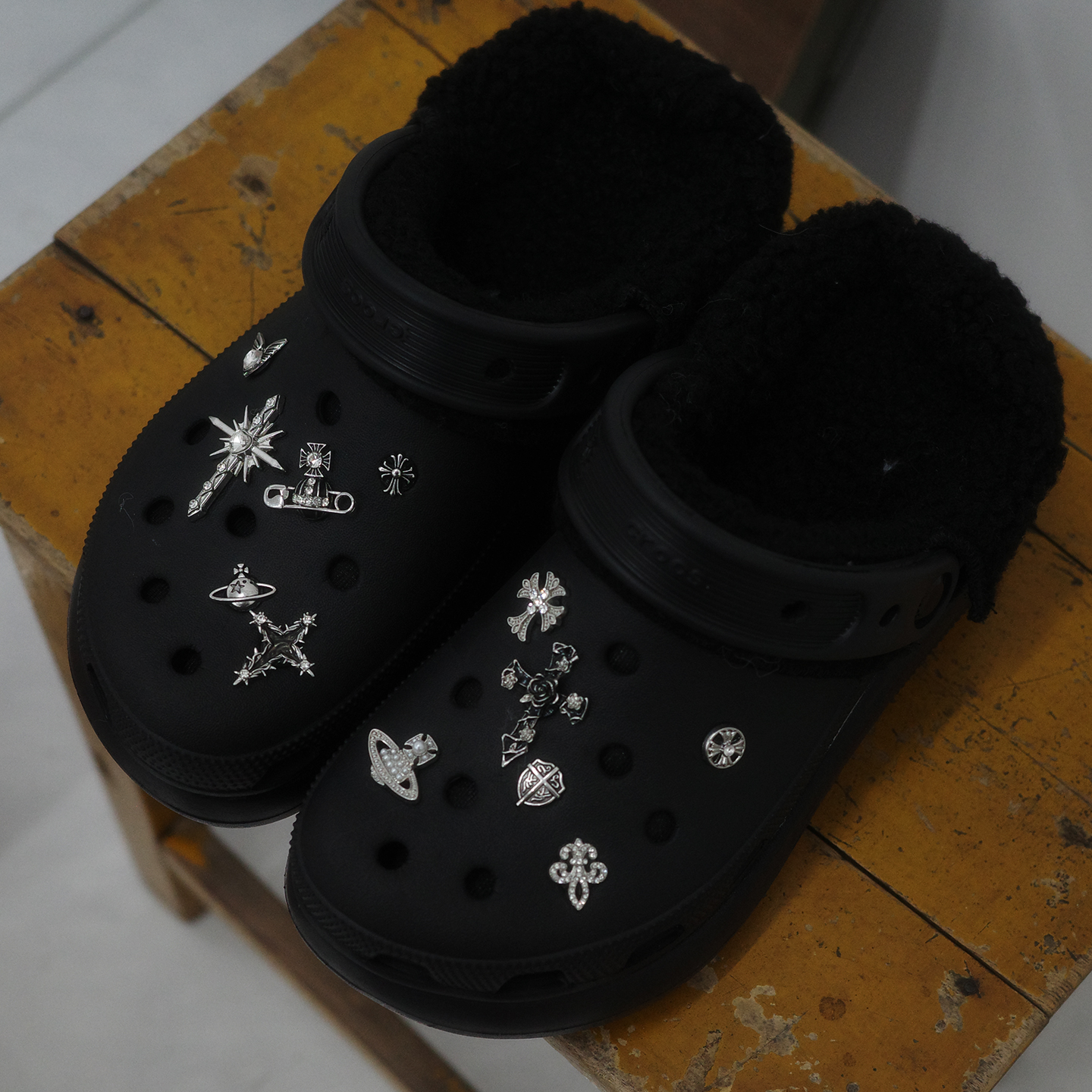 Mkop洞洞鞋毛绒内胆鞋套棉适配厨师鞋卡骆驰Crocs/Cross云朵泡芙 - 图3