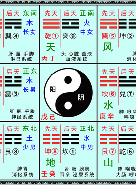 后先天八卦九宫飞星图装饰画