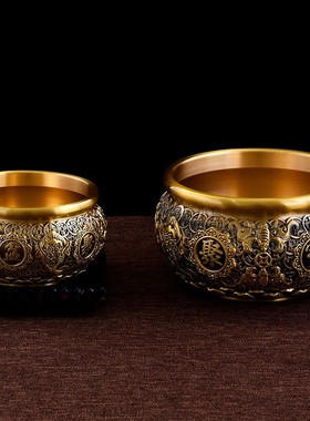 23cm全铜实心金蟾聚宝盆开业家居