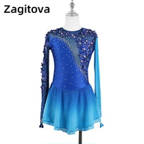 ZAGITOVA Design customized figure skating performance clothes girl skating dress Childrens adult race exam grade gradient