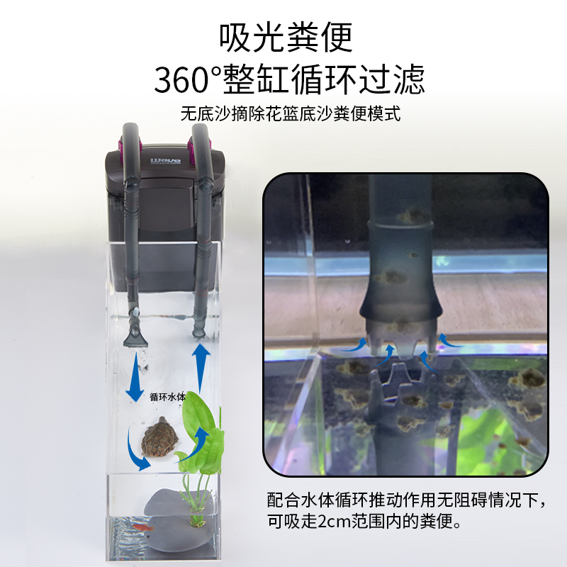 wave680 龟养龟鱼过滤器缸  低乌龟滤桶过滤器水位小龟混养壁挂式 - 图2