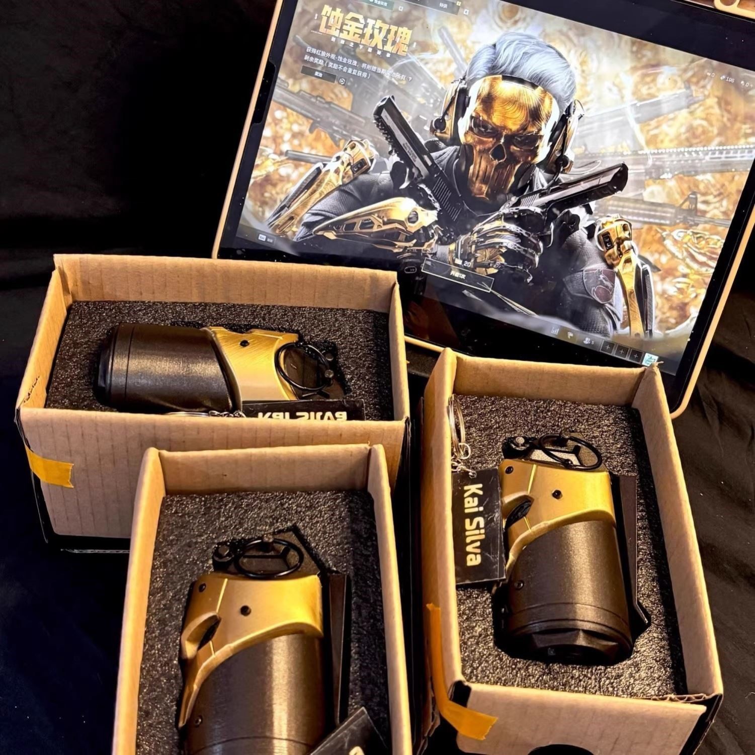 三角洲行动蚀金玫瑰红狼烟雾弹cos道具挂件礼物模玩桌面摆件周边,淘宝优惠券,粉丝福利购,淘宝优惠卷