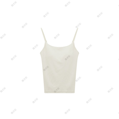 魏老板【辣妹信号】2025夏季蚕丝+莫代尔Bra-in吊带背心0T1312170 - 图2