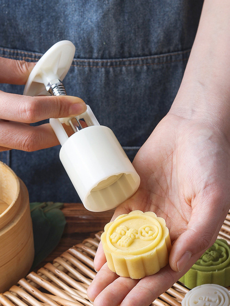 绿豆糕模具家用30克手压式做冰皮月饼的压模点心糕点印具方形压花