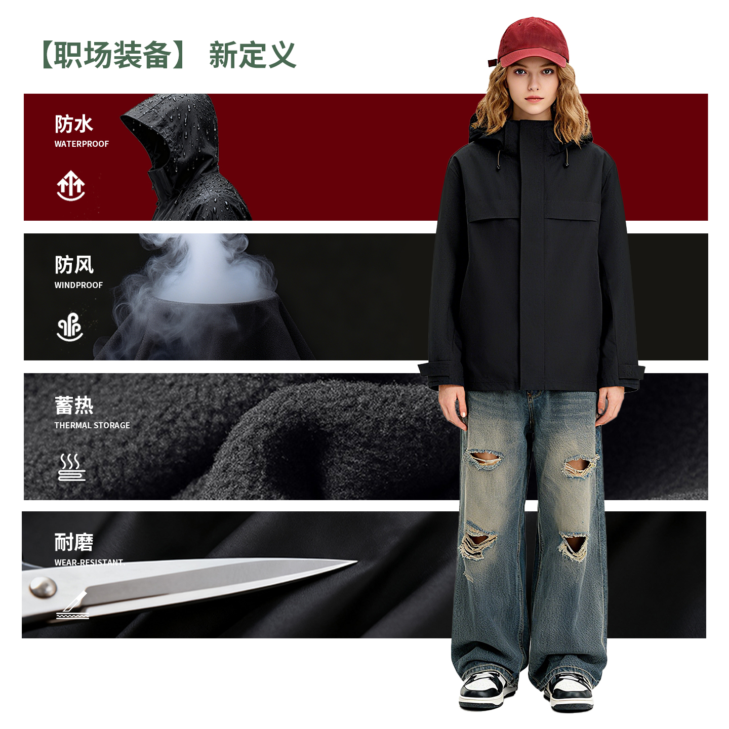 冲锋衣工作服定制logo三合一可拆卸防风加厚男女户外工装刺绣印字 - 图0