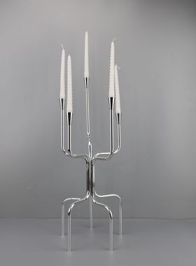 轻奢创意金属电镀蜡烛台摆件客厅样板间酒店家居桌面装饰跨境