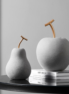 创意现代简约陶瓷梨子水果摆件客厅玄关电视柜样板房家居软