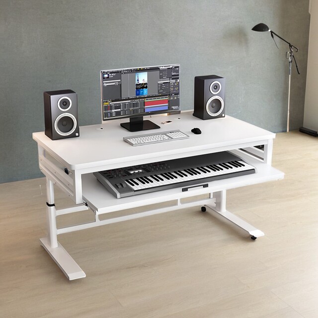 Lift arrangement workbench electronic piano table midi keyboard music production recording studio hand lift computer table