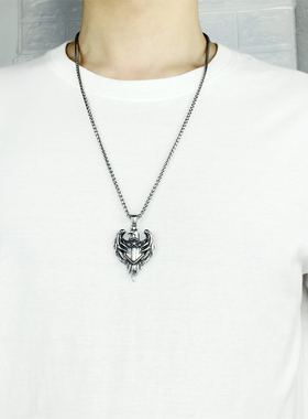 欧美嘻哈原创设计雄鹰钛钢男项链