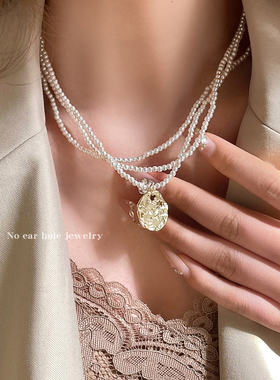 多层珍珠项链女轻奢高级