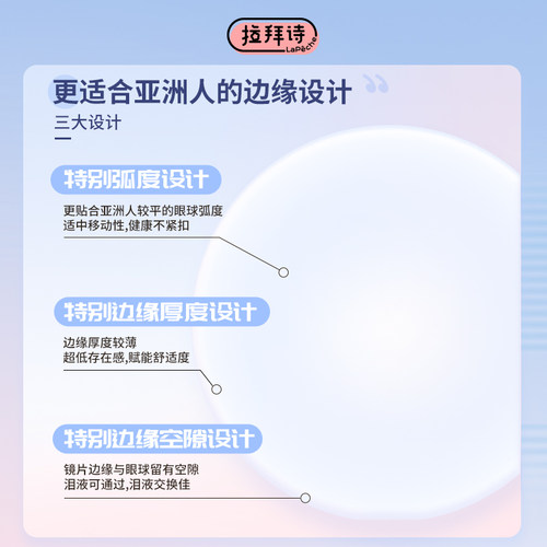 拉拜诗日抛双子片light隐形眼镜轻薄近视高清水润透明30片旗舰 - 图1