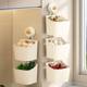 Suction cup onion, ginger and garlic storage box kitchen storage rack wall-mounted ginger and garlic storage artifact without punching storage hanging basket