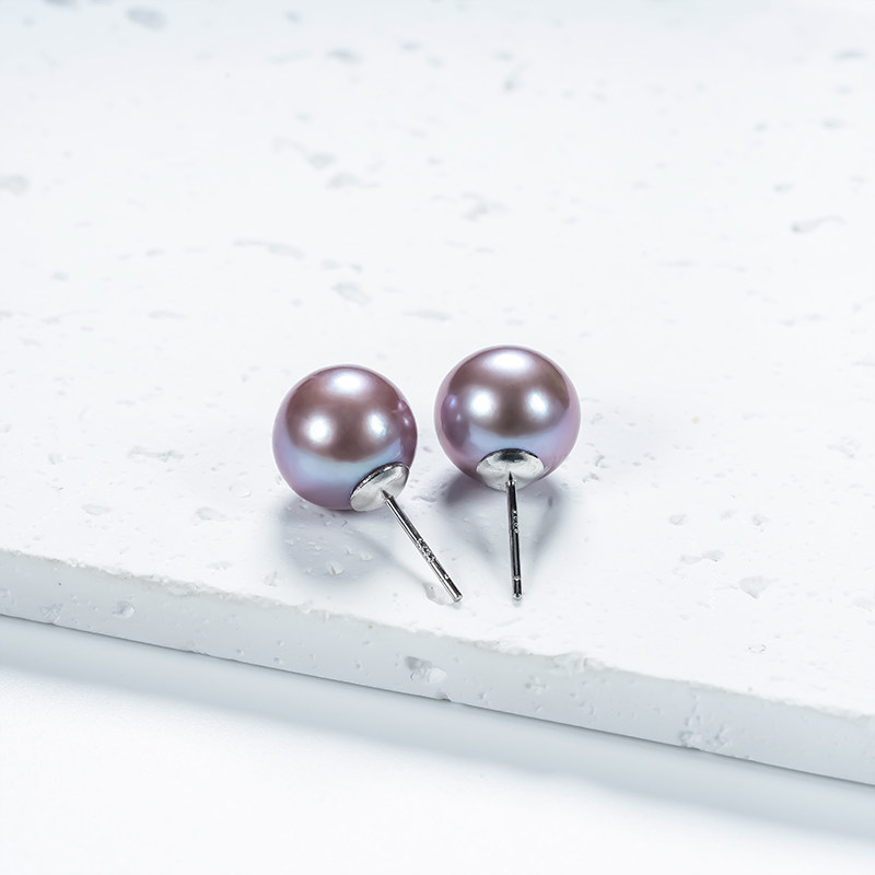 爱迪生珍珠S925银紫色珍珠耳钉10-11mmHLS,淘宝优惠券,粉丝福利购,淘宝优惠卷