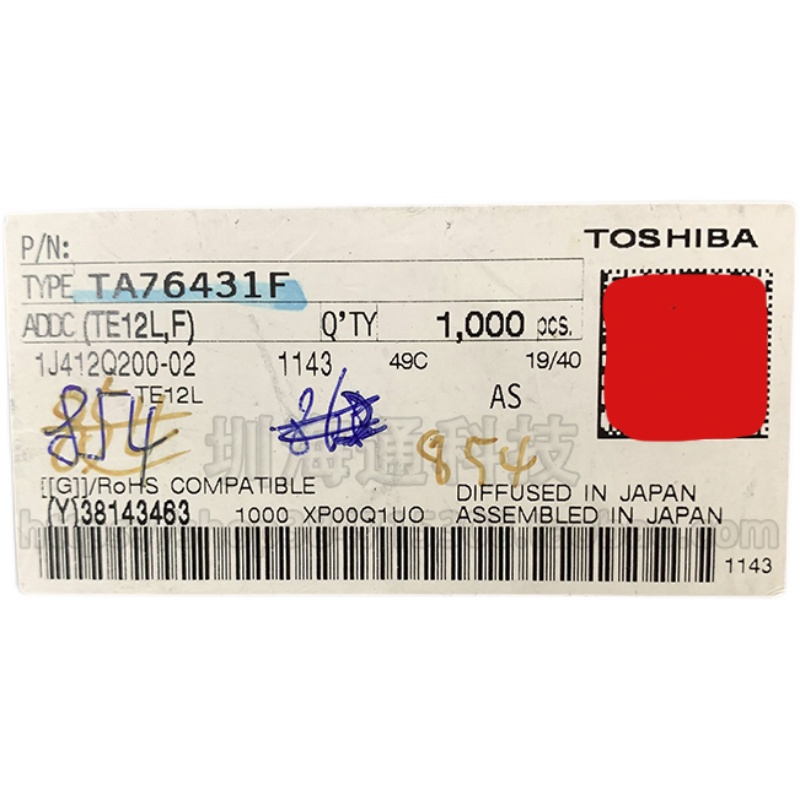 TOSHIBA进口 TA76431F封装SOT-89 全新原装 电源管理 贴片三极管