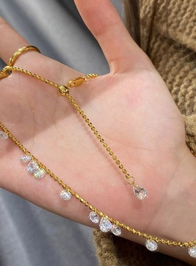 「万千热爱」爱心锆石双层叠戴气质项链小众高级感颈链轻奢锁骨链