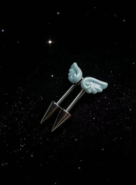 2026新款天使翅膀尖锥耳骨钉穿刺螺旋耳轮钉恶魔钉情侣款耳饰爆款