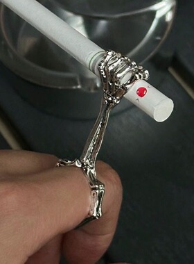 断货王 握紧我 夹烟指环可调节细烟烟托抽烟支架戒指开车防熏手